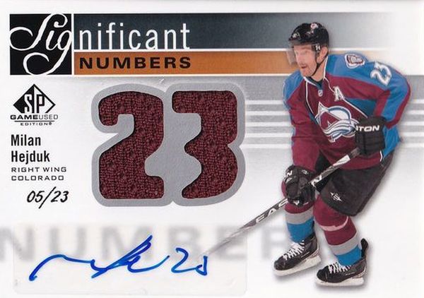 AUTO jersey karta MILAN HEJDUK 11-12 SPGU Significant Numbers /23